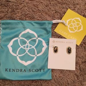 Kendra Scott Gold, Bronze Stone & CZ Stud Earrings